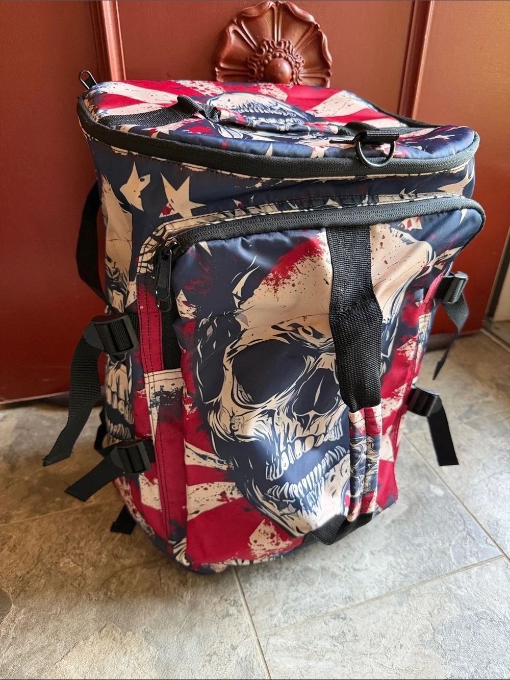 🇺🇸 Skull Patriotic Backpack/dufffel - Red, Blue, White